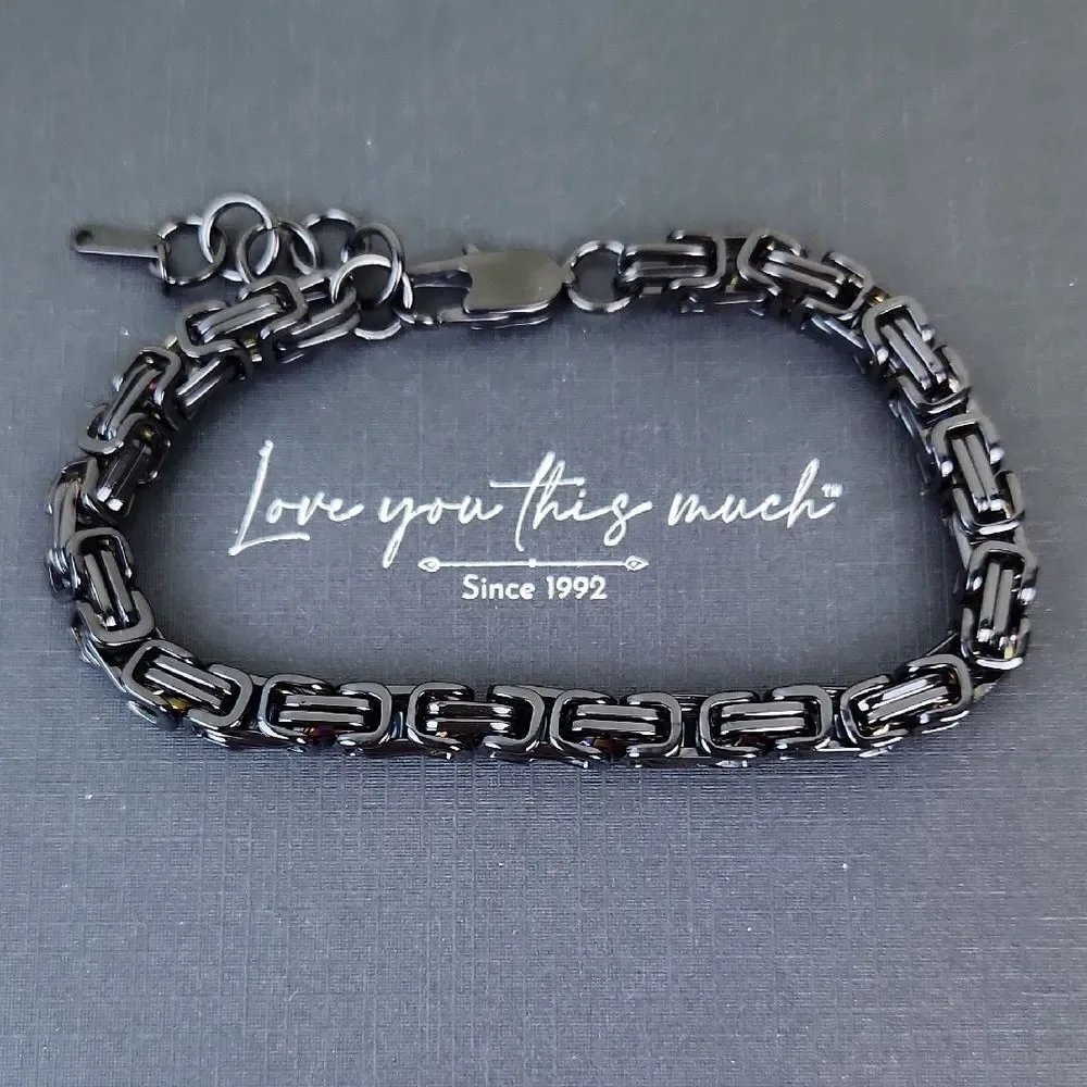 🩵⏭️NIB Black Surgical Stainless Steel Cuban Chain Link 8